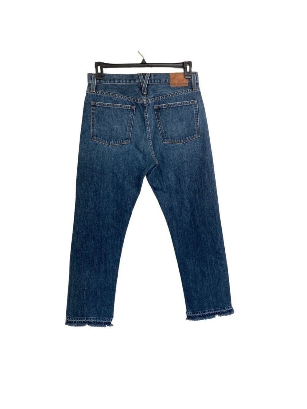 Point Sur Shoreditch Straight Leg Raw Hem Denim Jeans Patch Distressed sz 28 - Picture 6 of 15